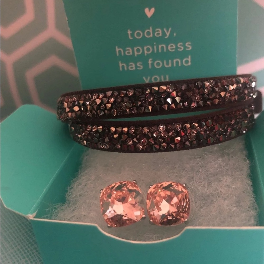 Chocolate  Wrap & Rose Vintage Studs Set